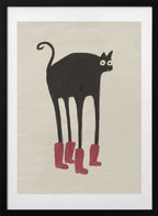 Funny Black Cat Boots, arte de The Art Concept con marco