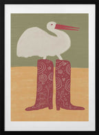 Bird in Red Boots, arte de The Art Concept con marco