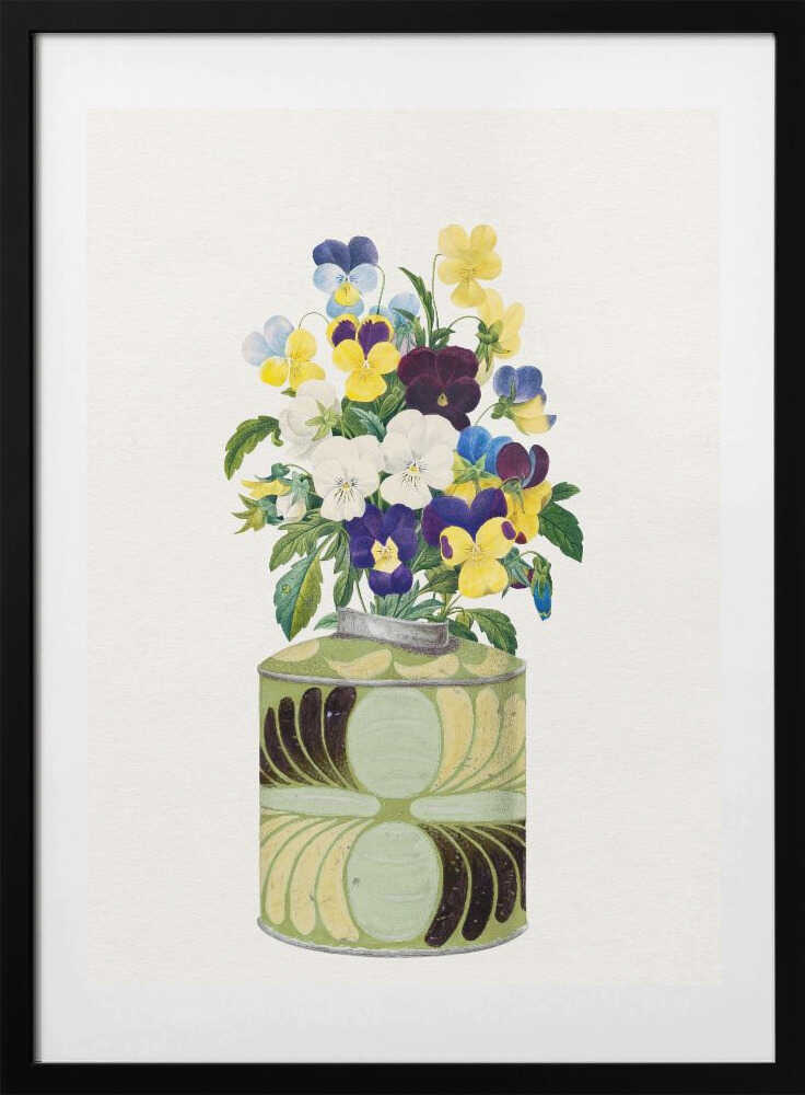 Colorful Pansy Bouquet, arte de Wild Violets con marco
