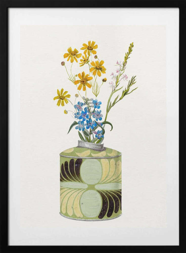 Colorful Flowers In Vase, arte de Wild Violets con marco