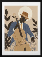 Jazz Cello Player, arte de Cannavaro con marco