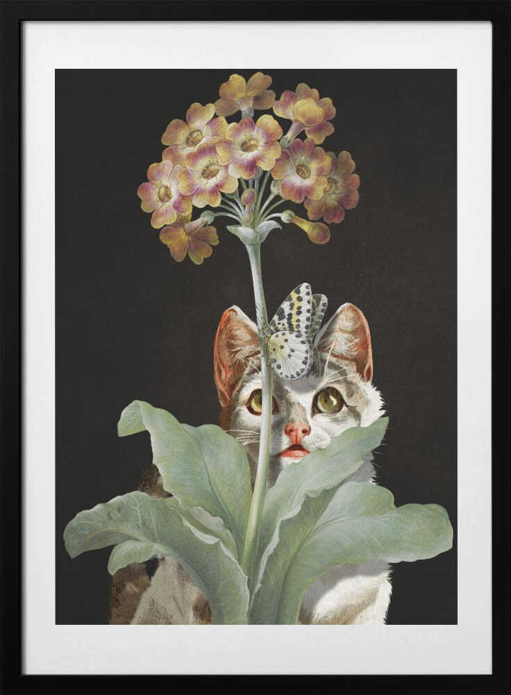 Feline Focus, arte de Marja van den Hurk con marco