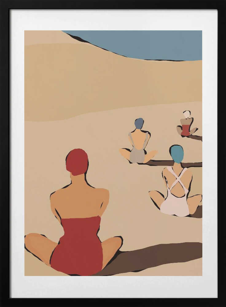 Summer Beach Relaxation, arte de Treechild con marco