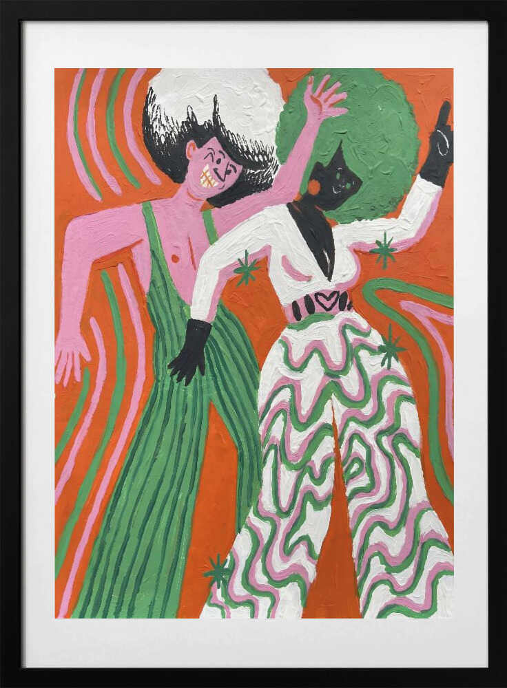 Retro Disco Dancers, arte de HUGO con marco