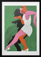 Dancing Woman Silhouette, arte de HUGO con marco