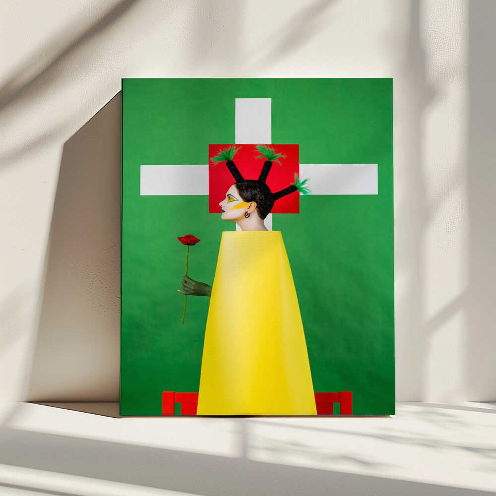 Vibrant Geometric Portrait, arte de Photographer impreso en canvas