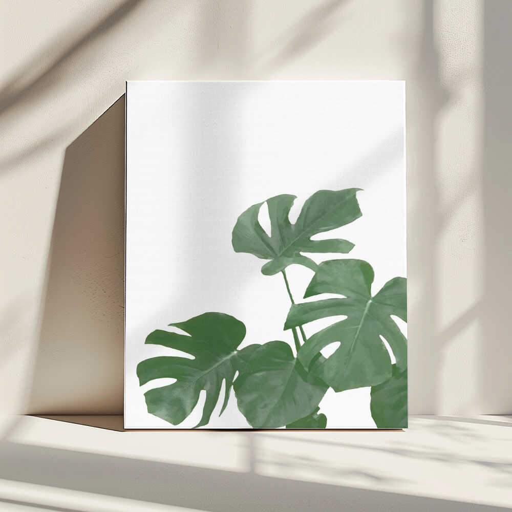 Fresh Green Monstera Leaves, arte de Pictufy Studio II impreso en canvas