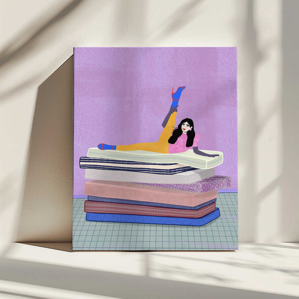 Raise your leg up to your head, arte de Jota de jai impreso en canvas