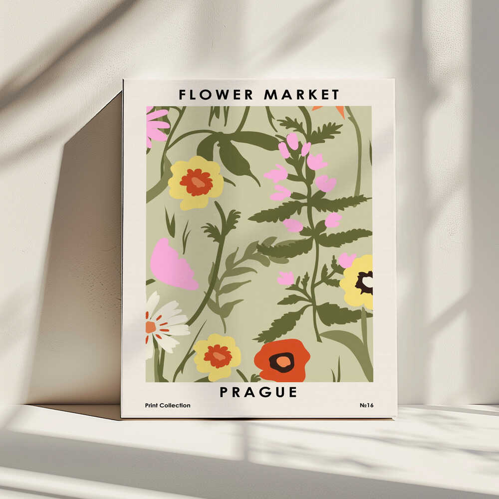 Flower Market Prague, arte de NKTN impreso en canvas