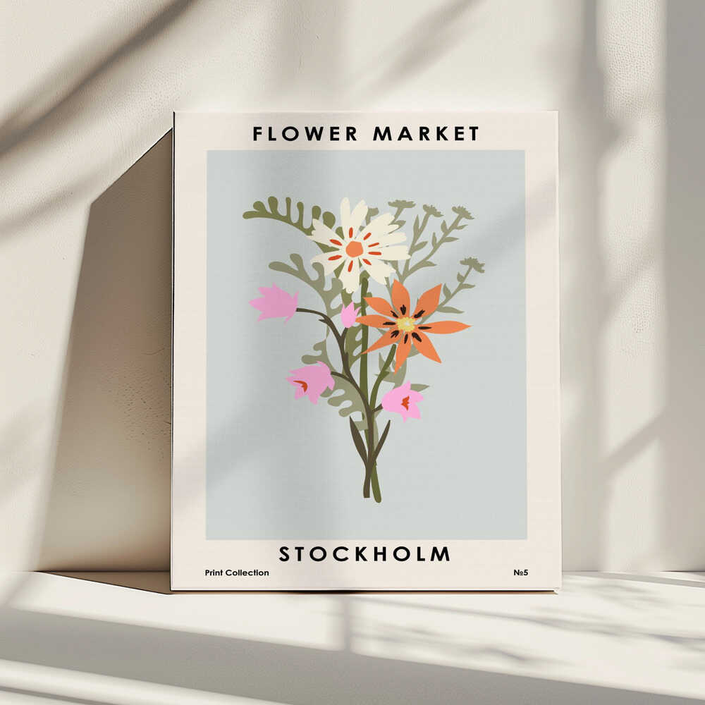 Flower Market Stockholm, arte de NKTN impreso en canvas