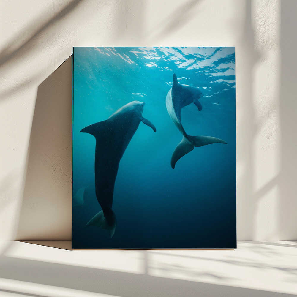 Graceful Ocean Dolphins, arte de Serge Melesan impreso en canvas