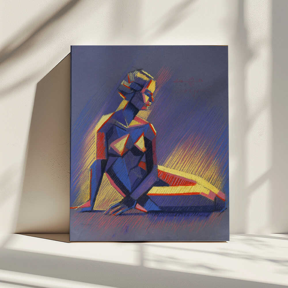 Vibrant Geometric Figure, arte de Corné Akkers impreso en canvas