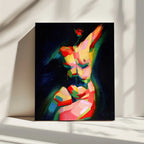 Dynamic Colorful Nude, arte de Corné Akkers impreso en canvas