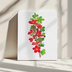Red Blossoms Green Leaves, arte de Kata Botanical impreso en canvas