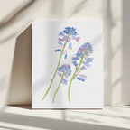 Botanical Blue Blossoms, arte de Kata Botanical impreso en canvas