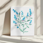 Watercolor Forget-Me-Nots, arte de Kata Botanical impreso en canvas