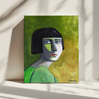 Green Bob Woman, arte de Sharyn Bursic impreso en canvas