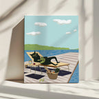 Reading Cat on Dock, arte de Sharyn Bursic impreso en canvas