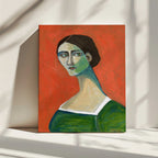 Woman in Green Dress, arte de Sharyn Bursic impreso en canvas