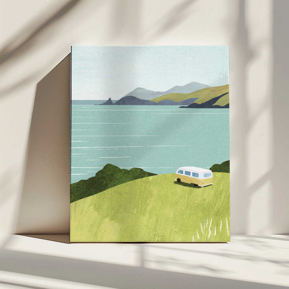 Coastal Van Journey, arte de longwayhome impreso en canvas