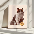 Retro Tennis Cat, arte de Florent Bodart impreso en canvas
