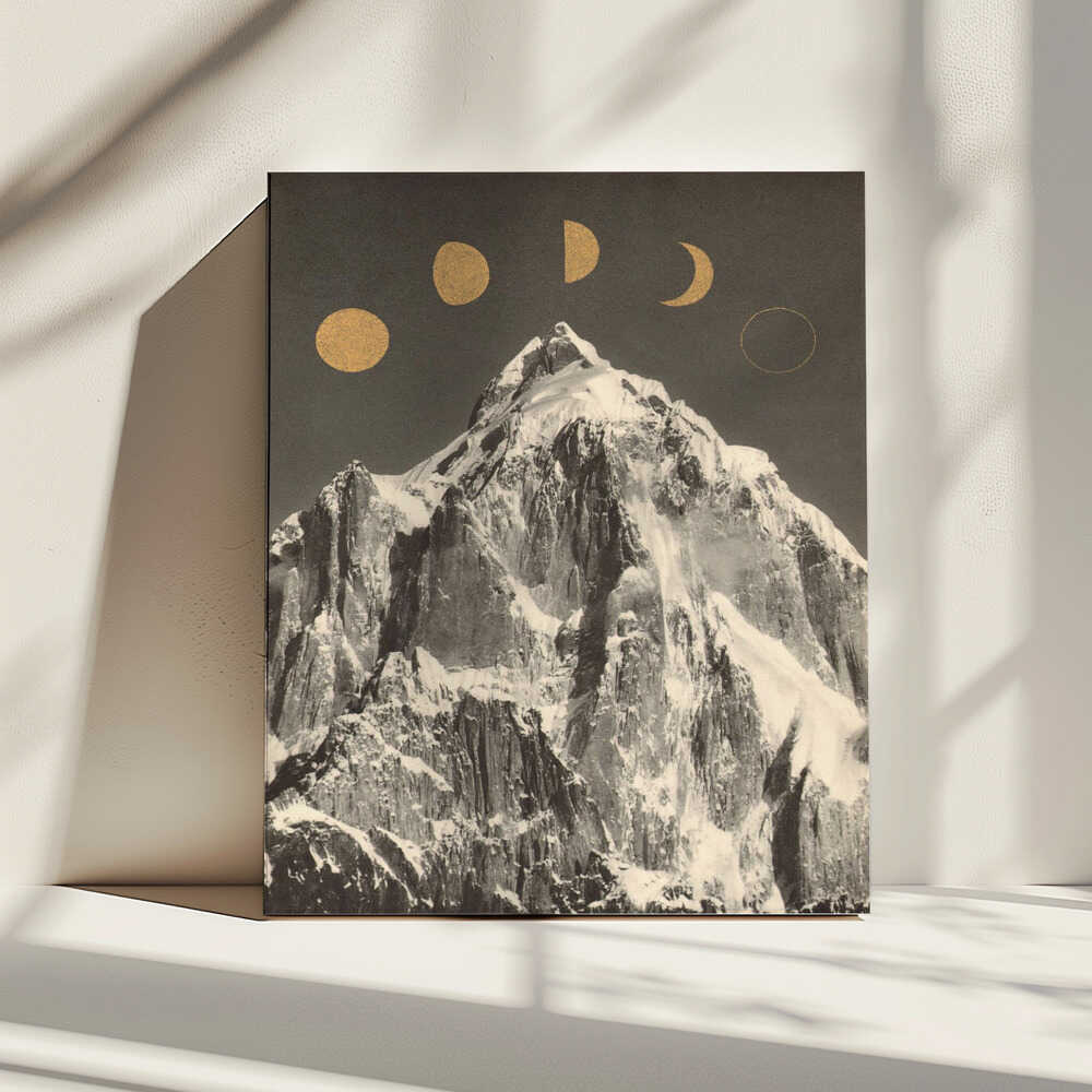 Golden Moon Mountain, arte de Florent Bodart impreso en canvas