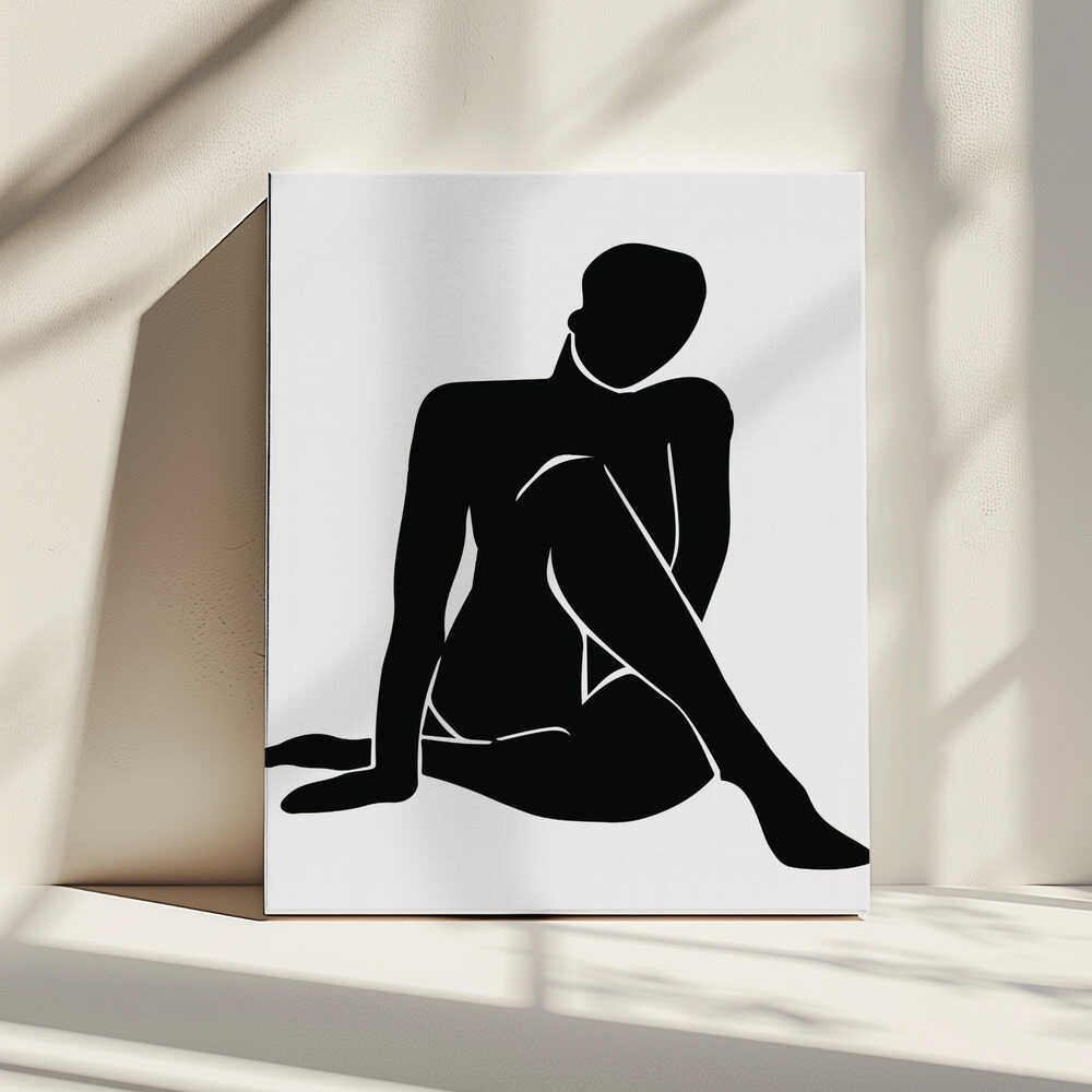 Elegant Seated Silhouette, arte de jay stanley impreso en canvas