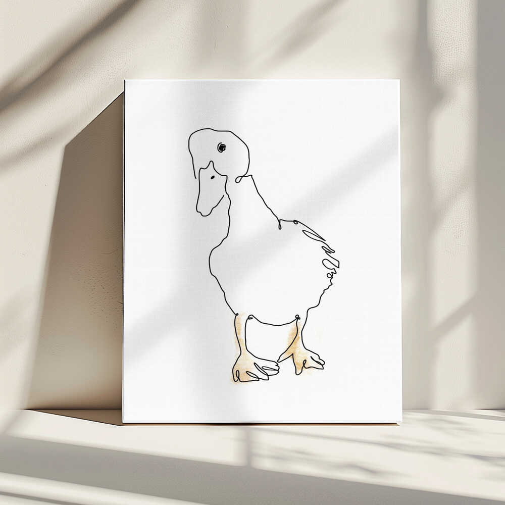 Sweet Duckling Line Art, arte de Hanna Lee Tidd impreso en canvas