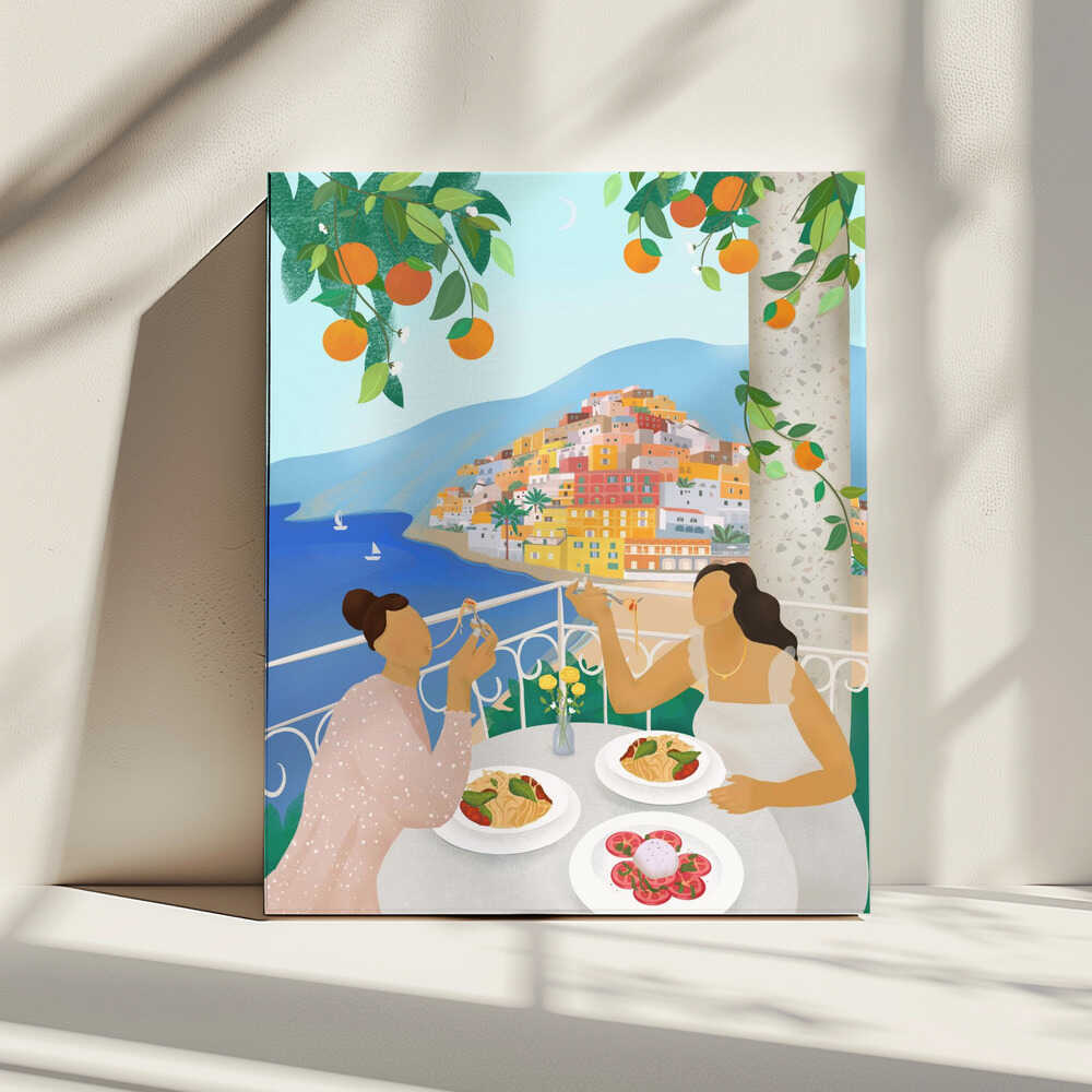Girls in Positano, arte de Petra Lizde impreso en canvas