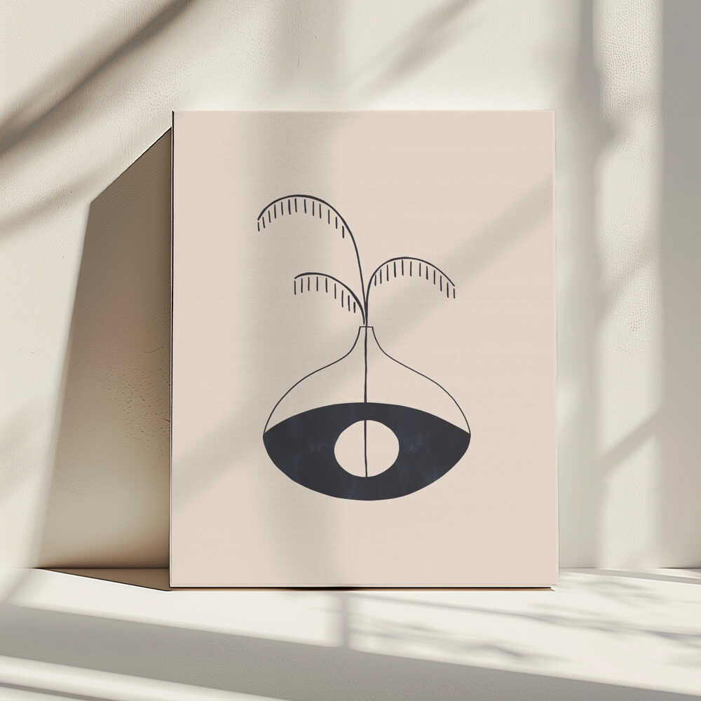 Minimalist Eye Vase, arte de Ivy Green Illustrations impreso en canvas