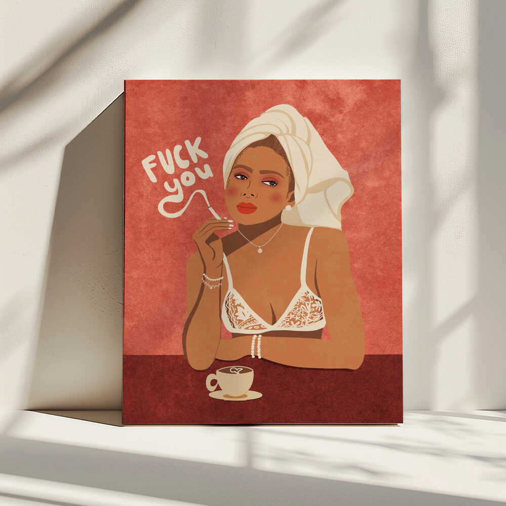 Fuck you, arte de Raissa Oltmanns impreso en canvas