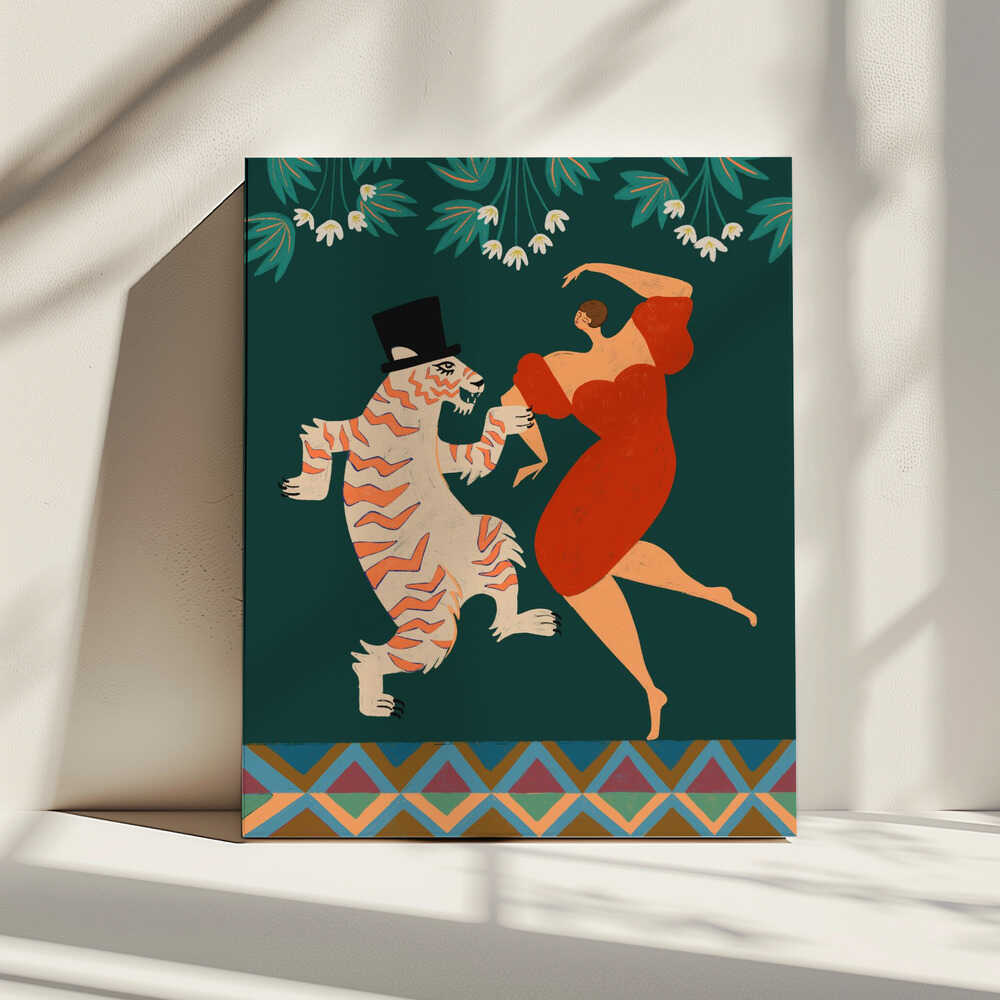 A Date With a Wild Cat, arte de Arty Guava impreso en canvas