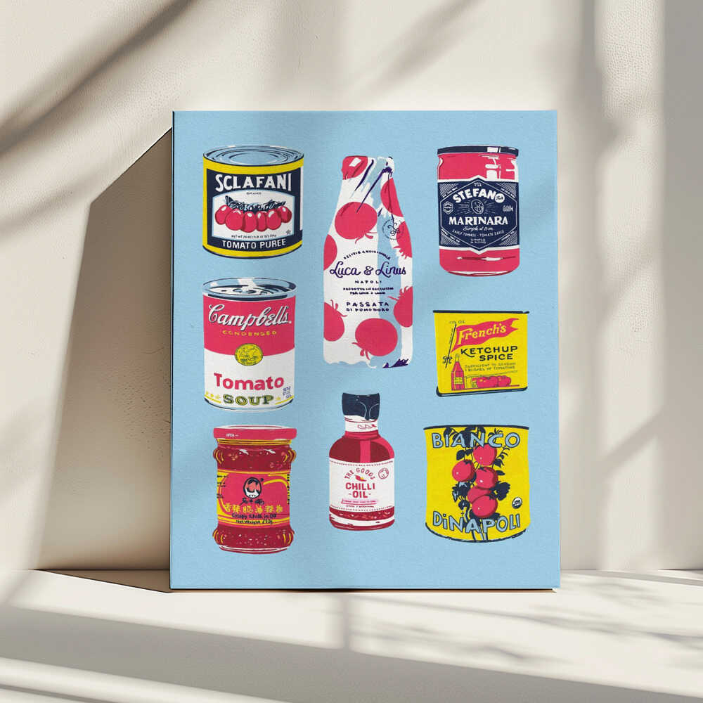 Retro Kitchen Food, arte de Studio Mandariini impreso en canvas