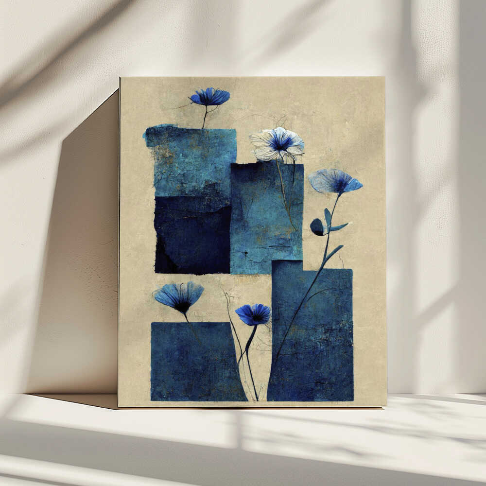 Blue Blossoms, arte de Treechild impreso en canvas