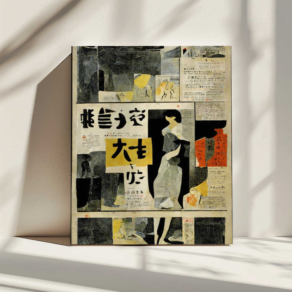 Collage of Characters, arte de Treechild impreso en canvas