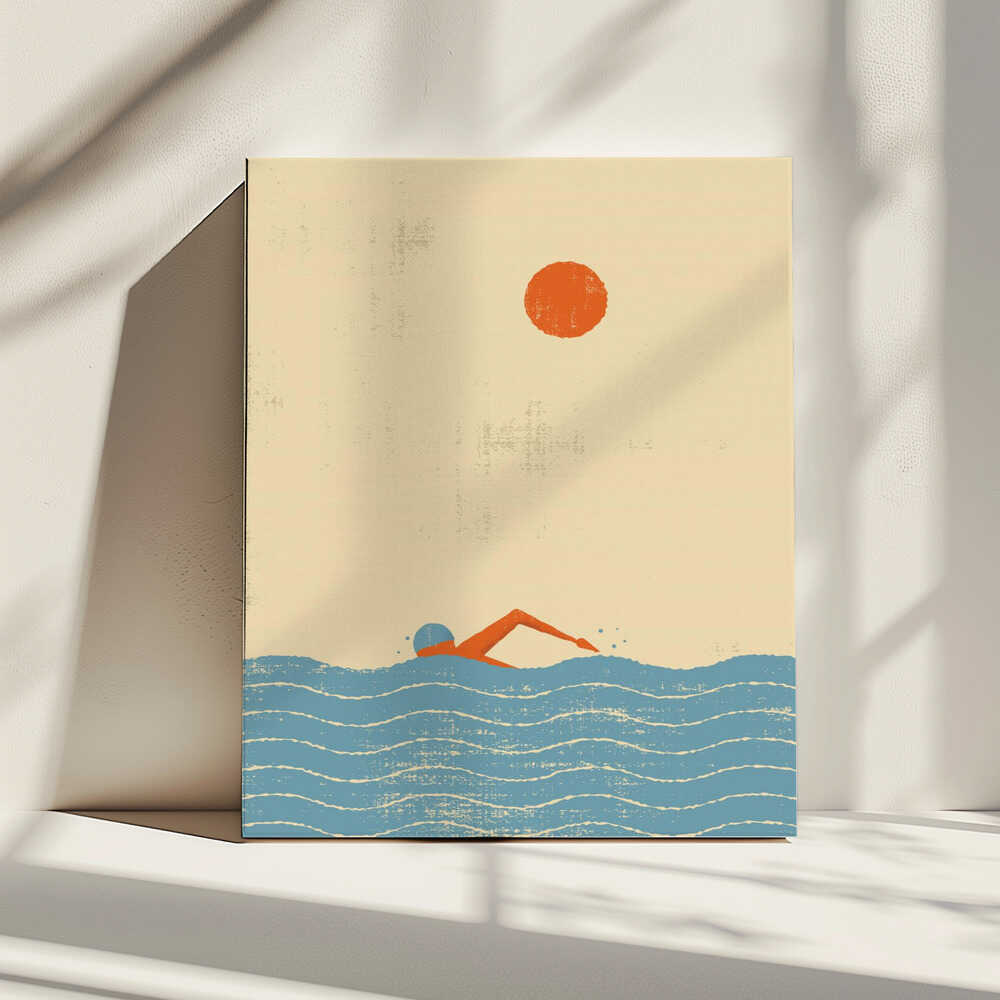 Summer Ocean Swim, arte de The Creating Mind impreso en canvas
