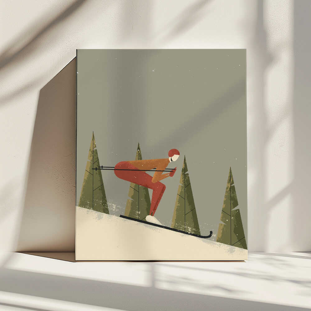 Downhill Skier, arte de The Creating Mind impreso en canvas