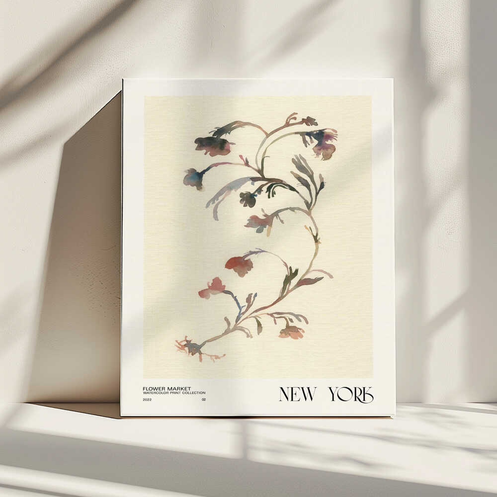 Watercolor print collection. Flower market - New York, arte de NKTN impreso en canvas
