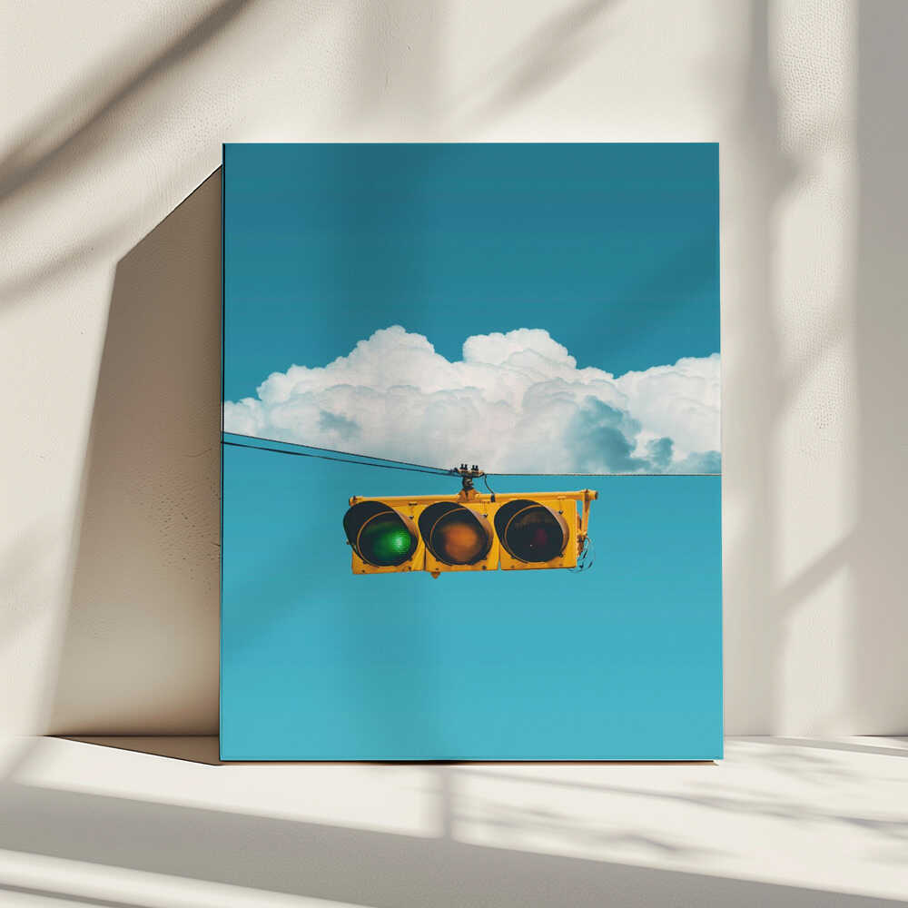 Go Signal Blue Sky, arte de Ariz Rab impreso en canvas