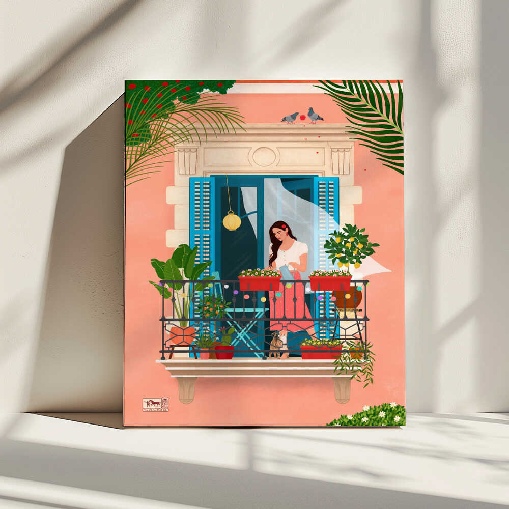 Mediterranean Balcony Garden, arte de Petra Holíková impreso en canvas