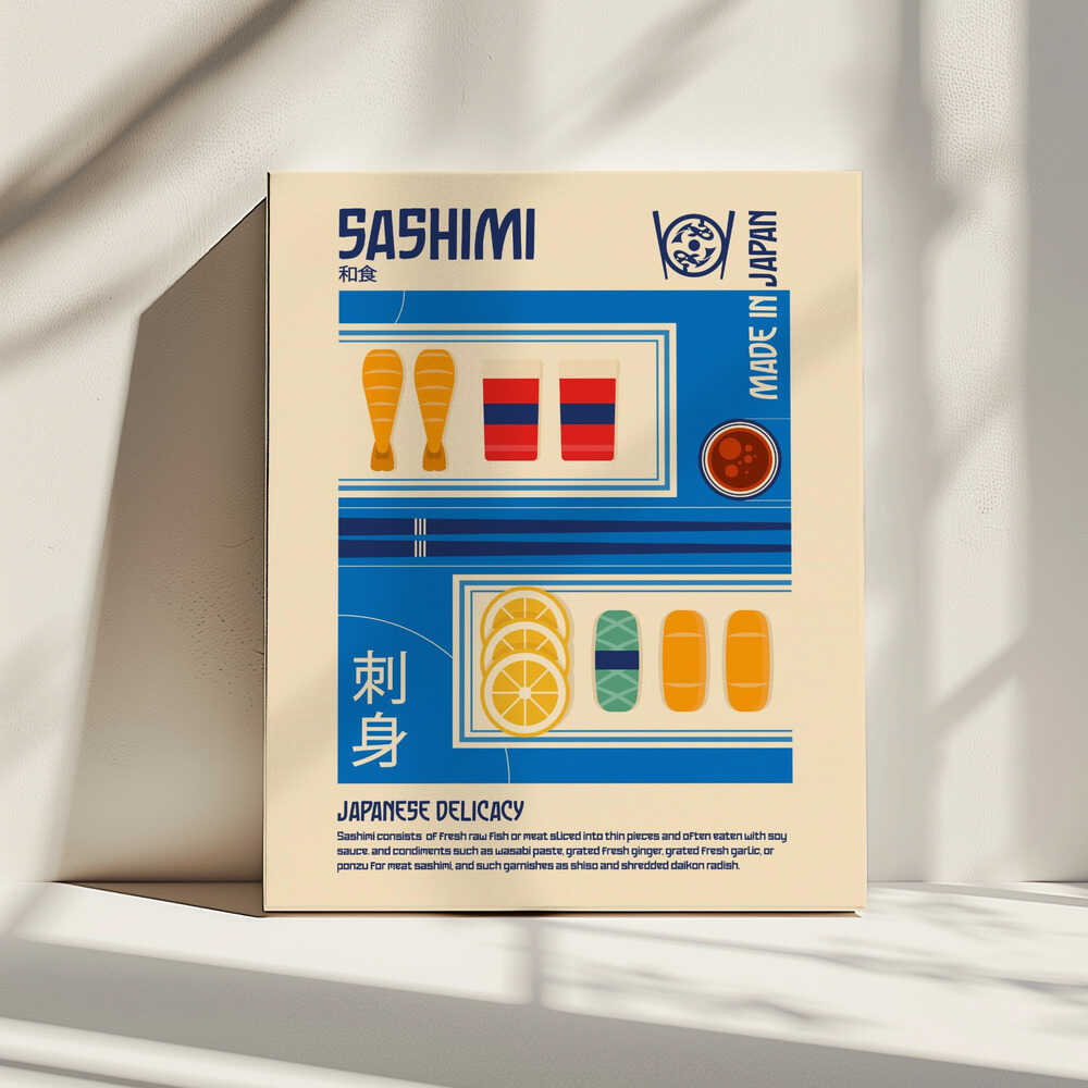 Japanese Sashimi Delicacy, arte de Retrodrome impreso en canvas