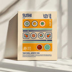 Sushi Japanese Food Print, arte de Retrodrome impreso en canvas