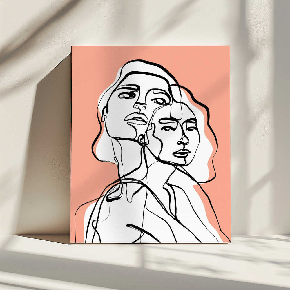 Entwined Faces, arte de Treechild impreso en canvas