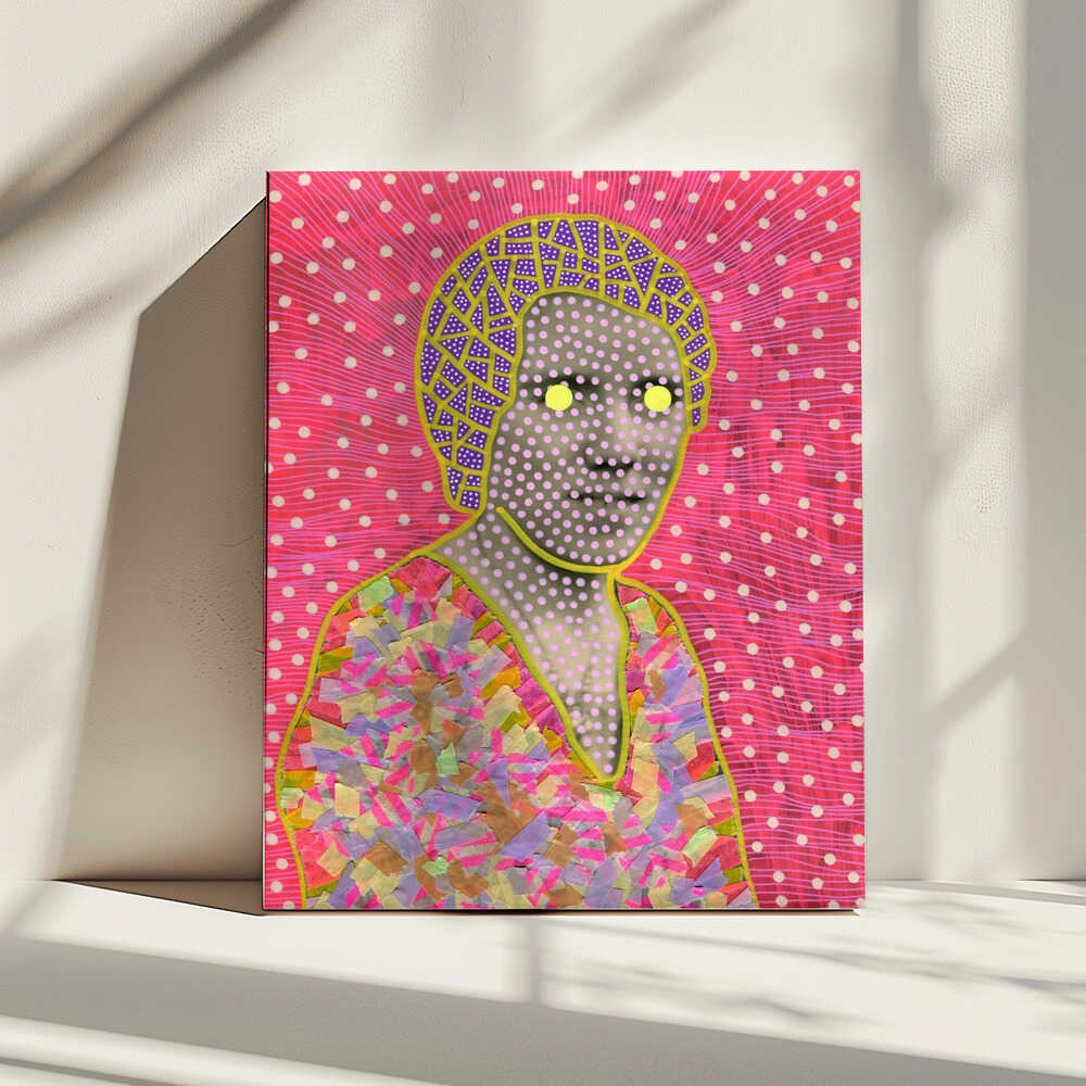 Glowing Polka Dot Portrait, arte de Naomi Vona impreso en canvas