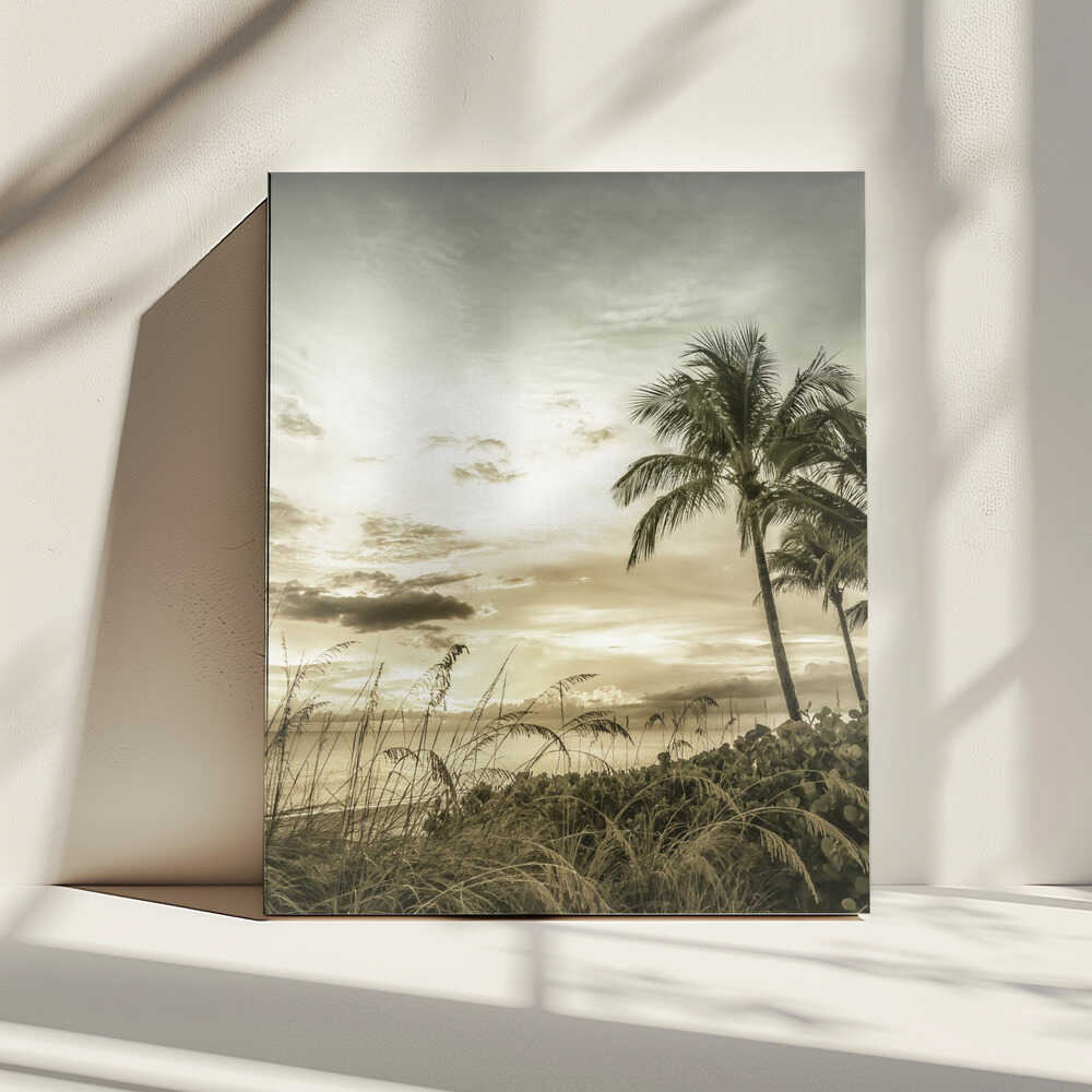 Tropical Sunset Palms, arte de Melanie Viola impreso en canvas