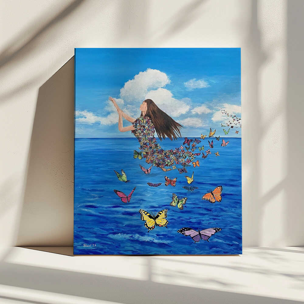 Ocean Butterfly Transformation, arte de Tom Blood impreso en canvas