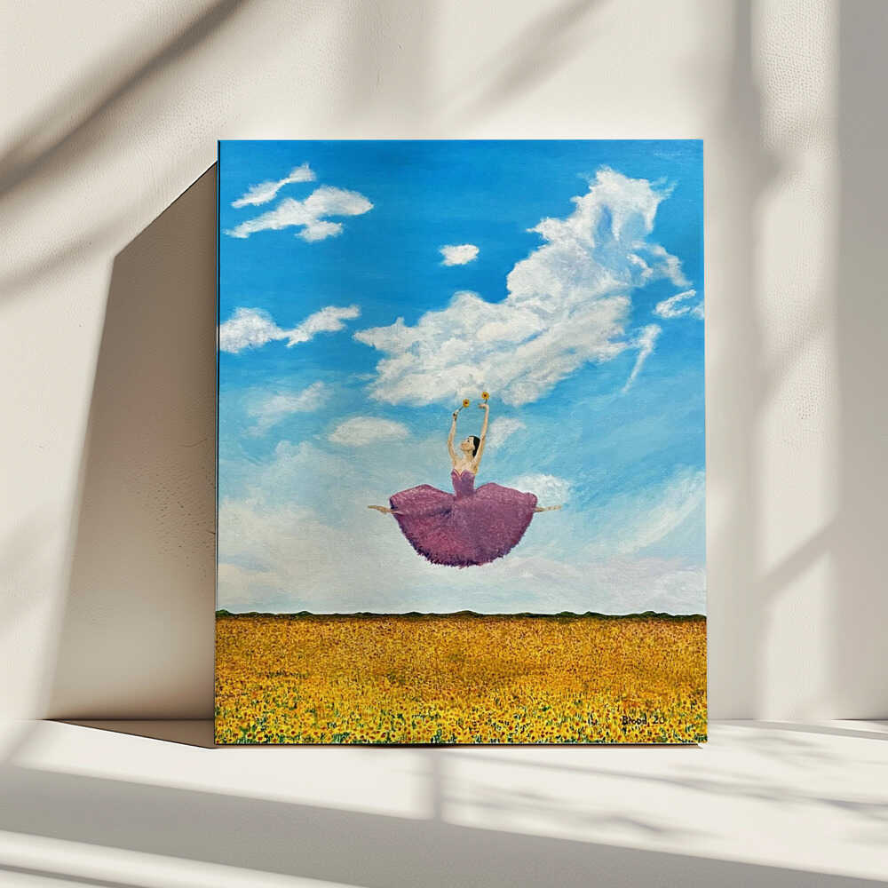 Ballerina in Sunflower Field, arte de Tom Blood impreso en canvas