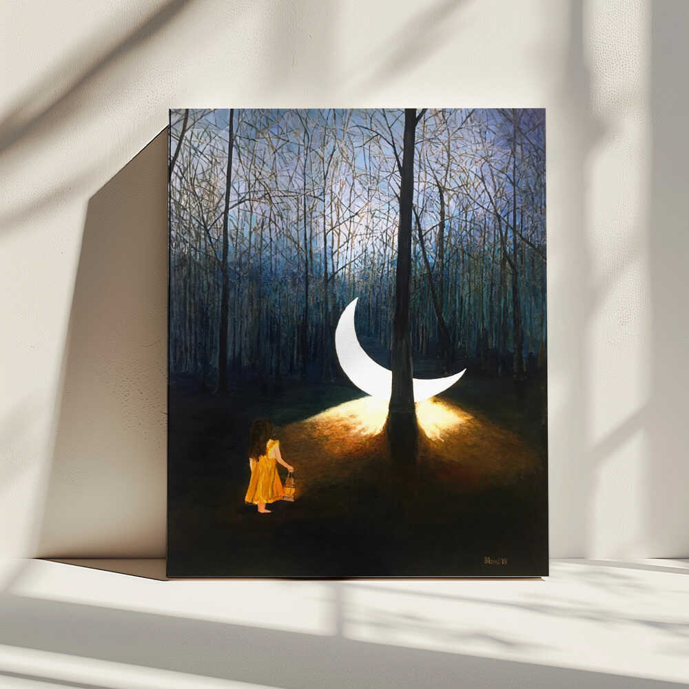 Enchanted Forest Moon, arte de Tom Blood impreso en canvas