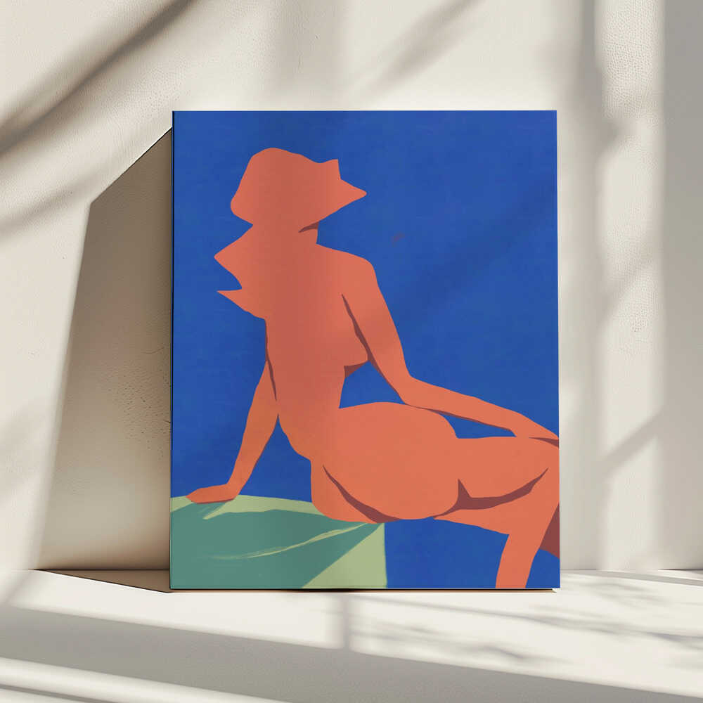 Nude Woman In Hat, arte de Little Dean impreso en canvas
