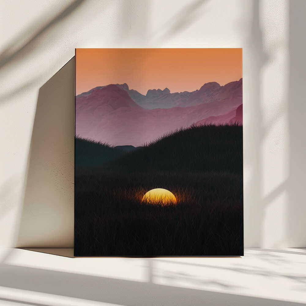 Golden Orb Landscape, arte de Javier Pardina impreso en canvas